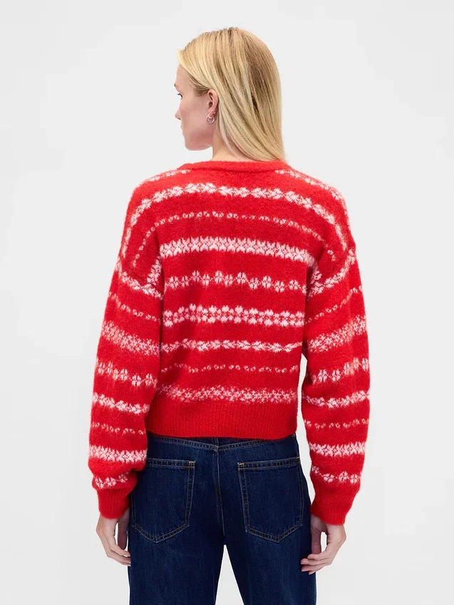 Jerséu oversize de cuello redondo con textura peluda