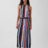 Jerséu sin mangas de algodón 100 % con rayas y cuello halter