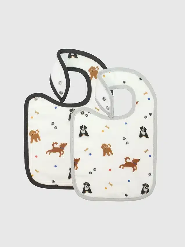 Juego de baberos de bambú «Perritos»
