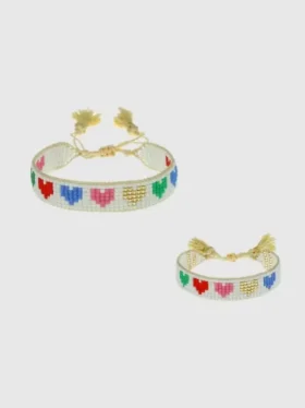 Juego de pulseras «Mini and Me Rainbow Hearts» de Hart
