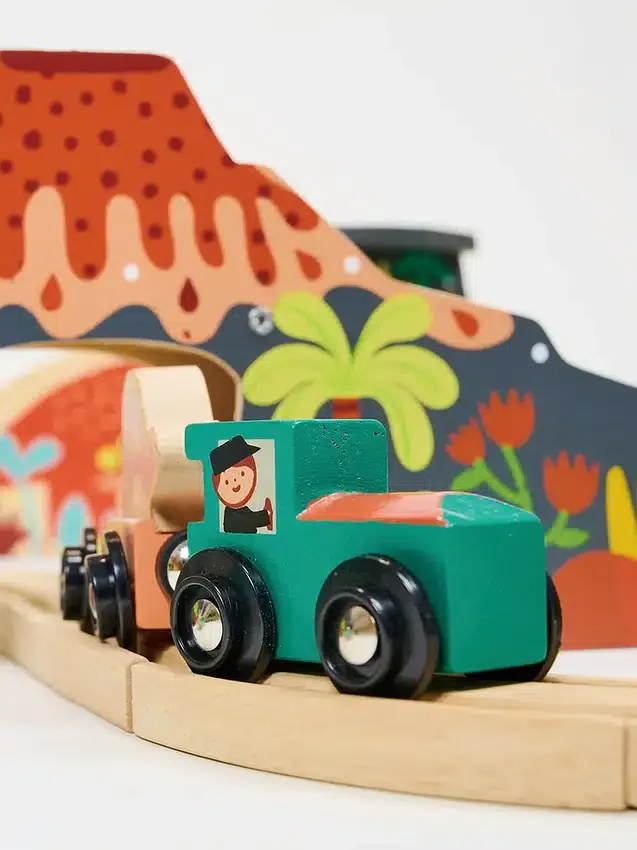 Juego de tren de dinosaurios «El mundo perdido»