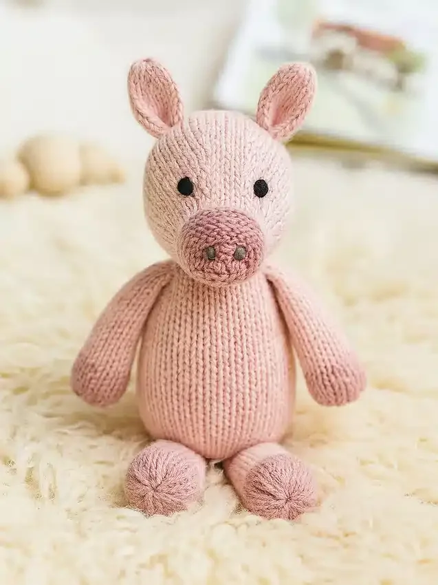 Juguete de cerdito de punto