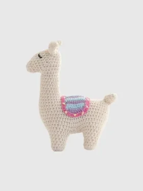 Juguete de llama tejido a ganchillo