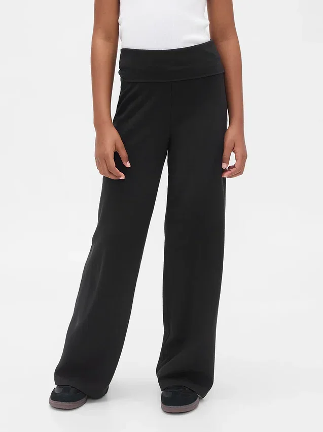 Leggings de pierna ancha con dobladillo para niños