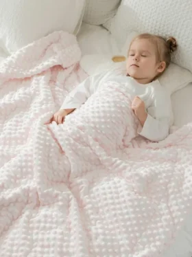 Manta de bambú «Nube acogedora» rosa