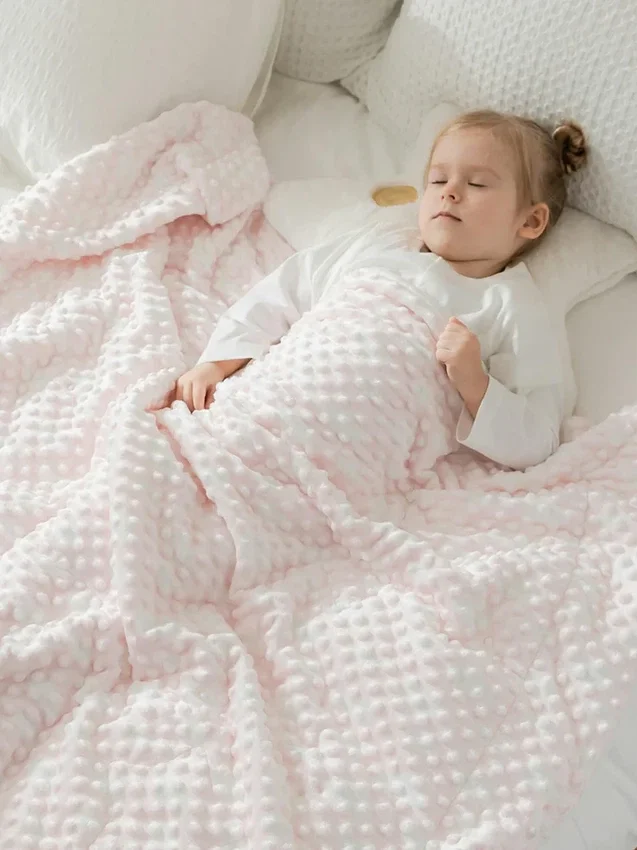 Manta de bambú «Nube acogedora» rosa