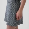 Mini falda-pantalón de mezcla de lino
