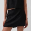 Mini falda-pantalón de mezcla de lino