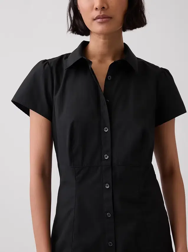 Mini vestido camisero con cintura imperio