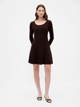 Mini vestido de jerséu de ponto acanalado CashSoft