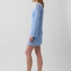 Mini vestido de jerséu de punto pointelle