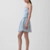 Mini vestido de mezclilla a rayas ultrasuave con cintura baja