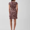 Mini vestido estampado con cuello en V