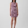 Mini vestido floral con cuello de barco y espalda abierta