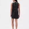 Mini vestido recto de cuero vegano