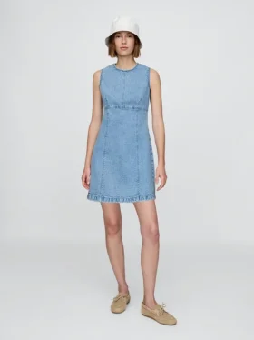 Mini vestido recto de mezclilla
