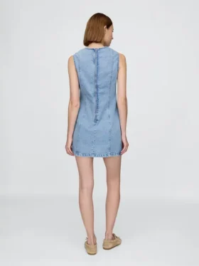 Mini vestido recto de mezclilla