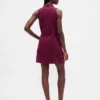 Mini vestido recto de mezclilla con cuello