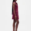 Mini vestido recto de mezclilla con cuello