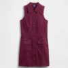 Mini vestido recto de mezclilla con cuello
