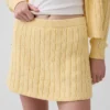 Minifalda-pantalón de punto trenzado 100 % algodón