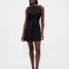 Minivestido con botones delanteros de tejido bistretch