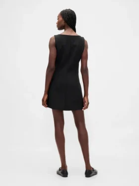 Minivestido con botones delanteros de tejido bistretch