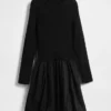 Minivestido de estilo burbuja con mezcla de materiales