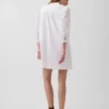 Minivestido de popelín estilo Henley