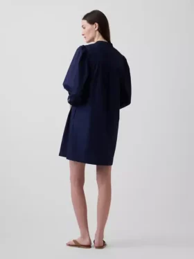 Minivestido de popelín estilo Henley