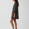 Minivestido de popelín estilo Henley