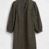 Minivestido de popelín estilo Henley