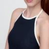 Minivestido halter de mezcla de lino