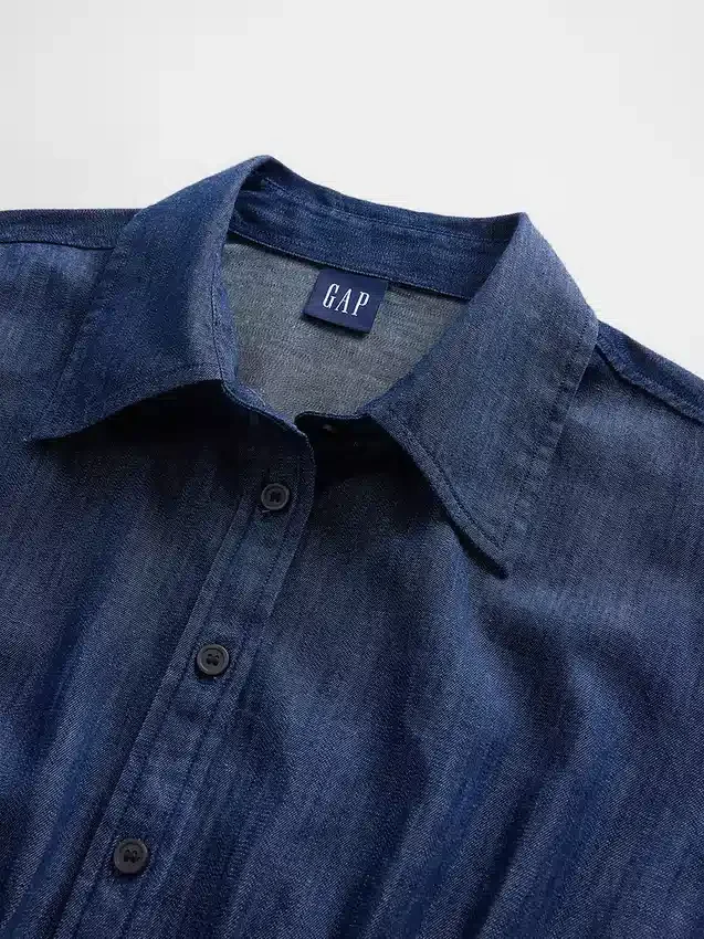 Minivestido tipo camisa plisado