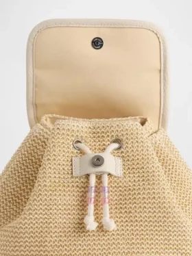 Mochila infantil de paja brillante