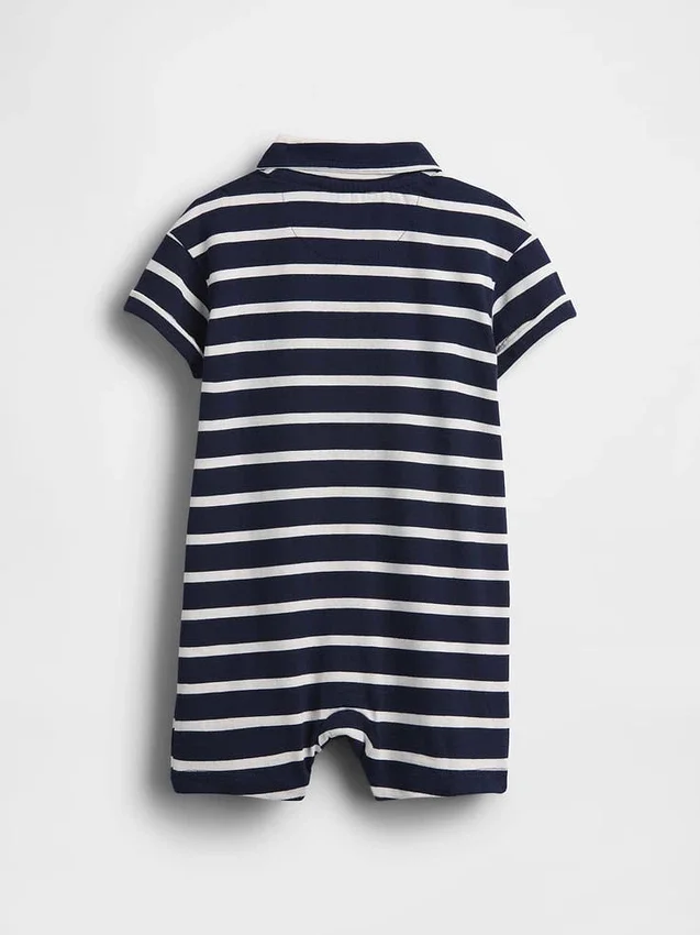 Mono corto de jersey estilo polo para bebé