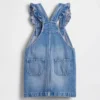 Pantalón-falda de mezclilla con volantes para bebés y niños