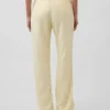 Pantalones acampanados de mezcla de lino de talle bajo