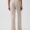 Pantalones acampanados de mezcla de lino de talle bajo