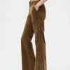Pantalones acampanados de pana de talle medio