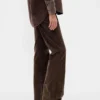 Pantalones acampanados de pana de talle medio