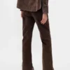 Pantalones acampanados de pana de talle medio