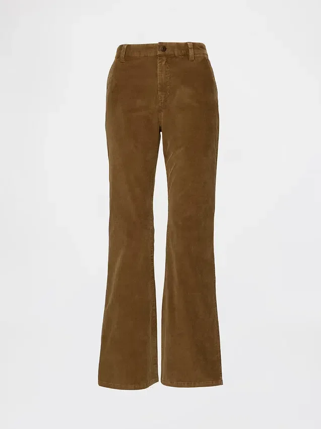 Pantalones acampanados de pana de talle medio