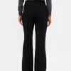 Pantalones acampanados de sarga de talle bajo