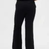 Pantalones acampanados de sarga de talle bajo