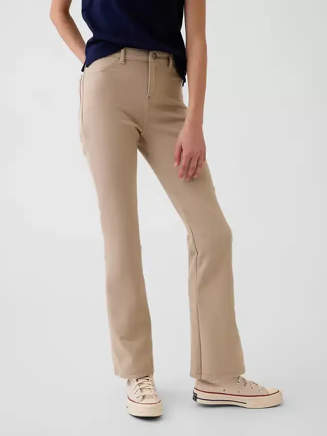 Pantalones acampanados de uniforme para niños de tejido Ponte