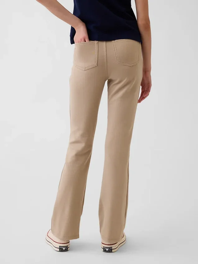 Pantalones acampanados de uniforme para niños de tejido Ponte