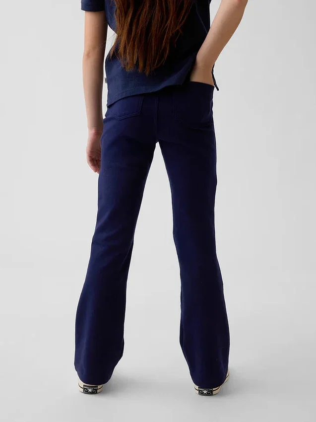Pantalones acampanados de uniforme para niños de tejido Ponte