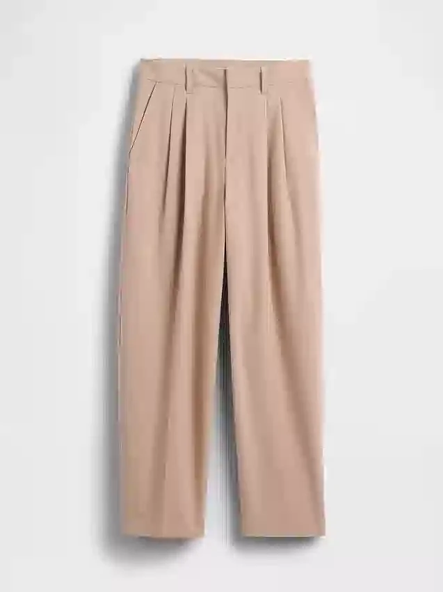 Pantalones ajustados hasta el tobillo de sarga cepillada de talle alto 365
