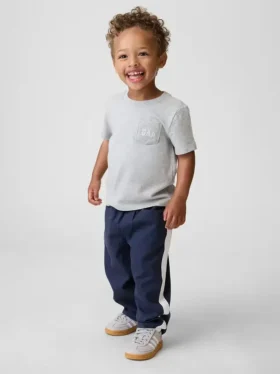 Pantalones anchos a rayas ultrasuaves sin cordón para Bebé y Niño
